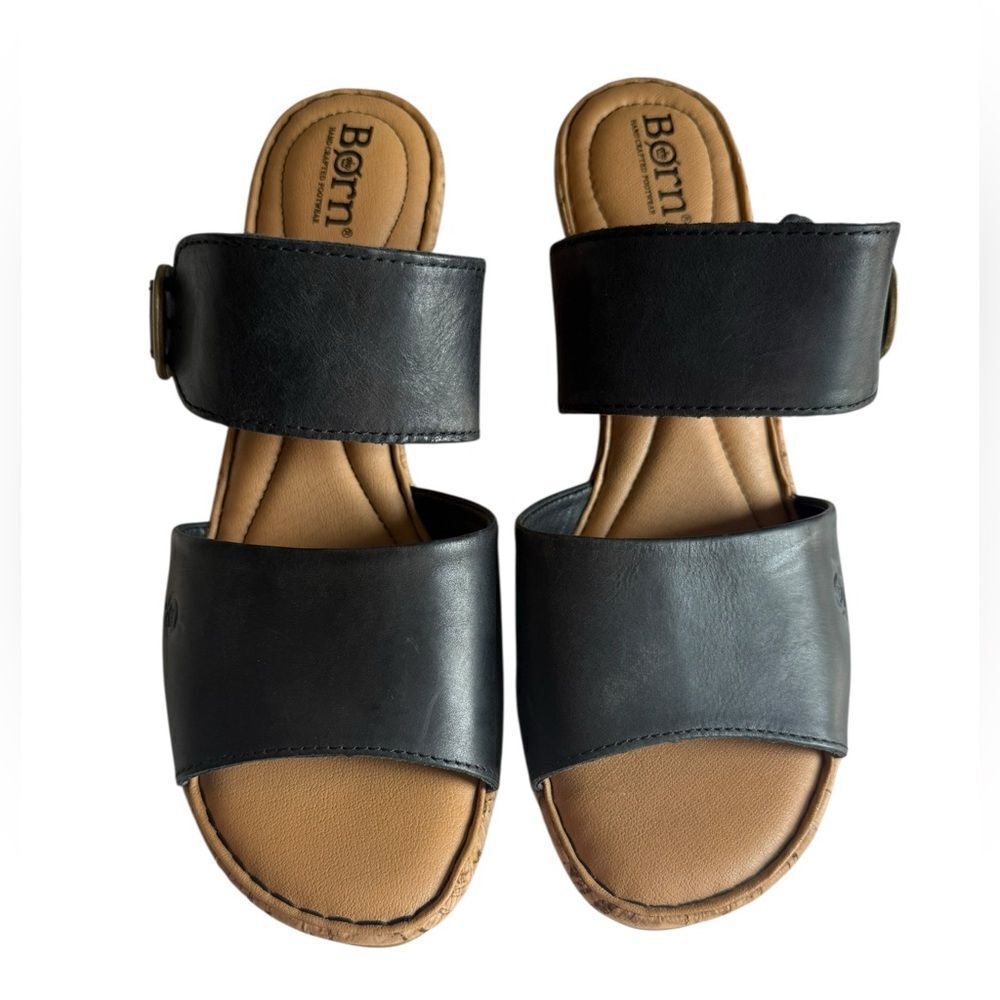Børn Black Leather Wedges Women’s Size 10 Like New